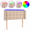 vidaXL Cabecero con LED cuero sint&eacute;tico color capuchino 83x16x78/88 cm