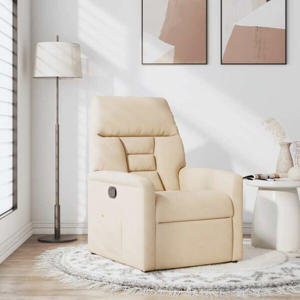 vidaXL Sill&oacute;n reclinable tela de microfibra beige