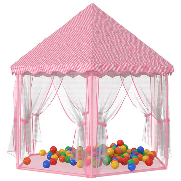 vidaXL Carpa de juegos de princesa con 250 bolas rosa 133x140 cm
