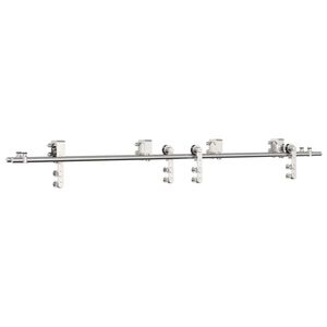 vidaXL Kit de herrajes para puerta corredera 200 cm acero plateado