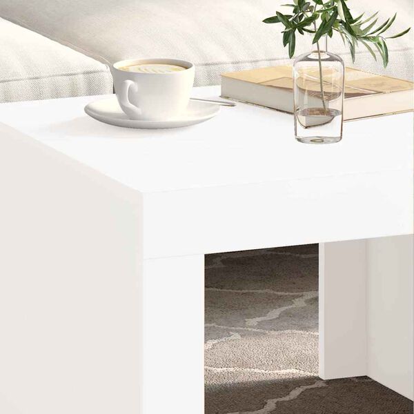 vidaXL Mesa de centro madera contrachapada blanco 50x50x35 cm