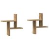 vidaXL Estantes pared 2 uds madera ingenier&iacute;a artisian 38x12x38 cm