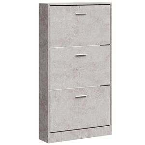 vidaXL Zapatero madera contrachapada gris hormig&oacute;n 59x17x108 cm