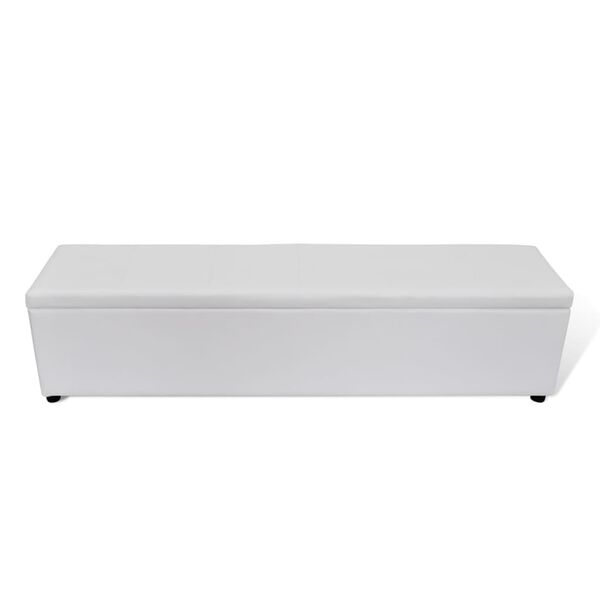vidaXL Banco de almacenamiento blanco 168x44x44 cm