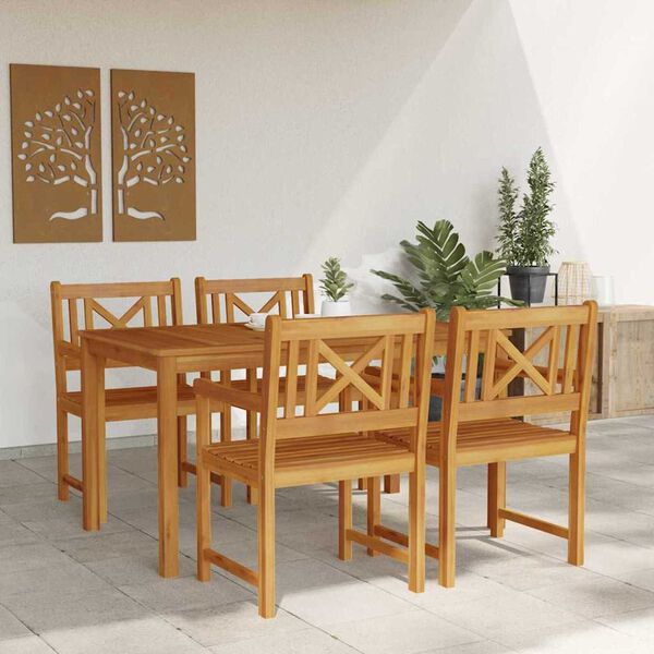 vidaXL Conjunto de Comedor de Jardín 5 pcs Marrón