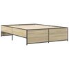 vidaXL Estructura cama madera ingenier&iacute;a metal roble Sonoma 135x190 cm