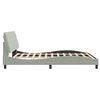 vidaXL Estructura de cama con LED sin colch&oacute;n terciopelo gris claro 160x200 cm