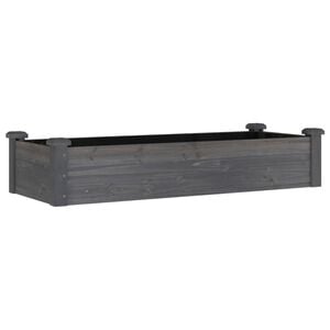 vidaXL Jardinera arriate forro madera maciza marr&oacute;n abeto 120x45x25 cm