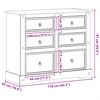 vidaXL Cómoda cajonera Corona madera maciza de pino 110x43x91 cm