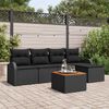 vidaXL Conjunto de sof&aacute; de jard&iacute;n 6 pcs Negro