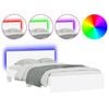 vidaXL Estructura de cama con cabecero y luces LED blanco 140x200 cm