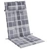 vidaXL Cojines de silla respaldo alto 2 uds tela Oxford a cuadros gris