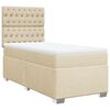 vidaXL Cama box spring con colch&oacute;n tela color crema 90x190 cm