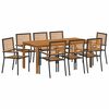 vidaXL Conjunto de Comedor de Jard&iacute;n 9 uds. Negro