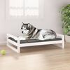 vidaXL Cama para perros madera maciza de pino blanco 105,5x75,5x28 cm