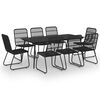 vidaXL Juego de comedor para jard&iacute;n 9 piezas rat&aacute;n sint&eacute;tico y vidrio