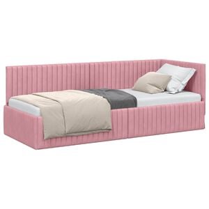 vidaXL Estructura de cama en esquina Rosa 80 x 200 cm Terciopelo