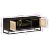 vidaXL Mueble de TV madera maciza de mango y hierro negro 110x30x40 cm