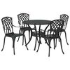 vidaXL Conjunto de Comedor de Jard&iacute;n 5 pcs Negro Aluminio