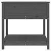 vidaXL Jardinera con estante madera maciza pino gris 82,5x82,5x81 cm