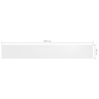 vidaXL Toldo para balcón tela oxford blanco 90x600 cm