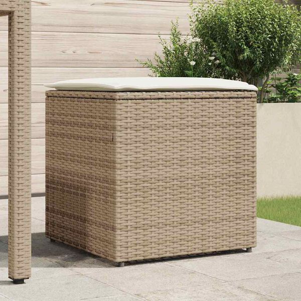 vidaXL Caja de cojines Beige 50 x 50 x 50 cm ratán sintético