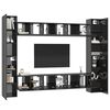 vidaXL Muebles de TV de sal&oacute;n 10 pzas madera de ingenier&iacute;a gris brillo