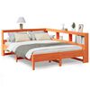 vidaXL Cama con estanter&iacute;a sin colch&oacute;n madera maciza marr&oacute;n 135x190cm