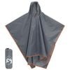 vidaXL Poncho de lluvia con capucha 2 en 1 gris y naranja 223x145 cm