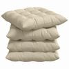 vidaXL Cojines para asiento 4 uds. Tela Crema 40 x 40 x 6 cm