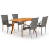 vidaXL Juego de comedor para jard&iacute;n 5 piezas gris