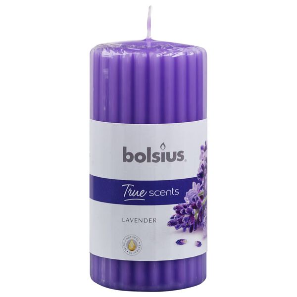 Bolsius Velas perfumadas estriadas 6 unidades lavanda 120x58 mm
