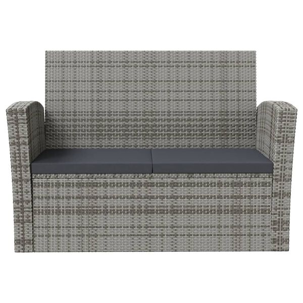 vidaXL Set de muebles de jard&iacute;n 16 pzas y cojines rat&aacute;n sint&eacute;tico gris