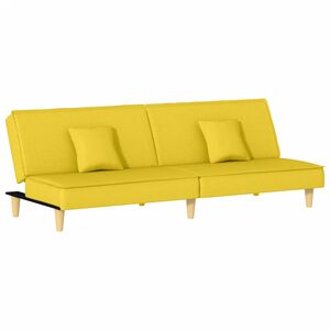 vidaXL Sof&aacute; cama de tela amarillo claro