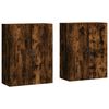 vidaXL Armarios de pared 2 uds madera de ingenier&iacute;a roble ahumado