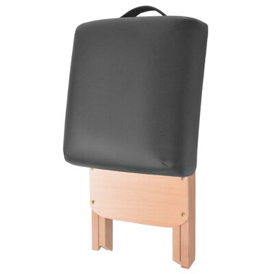 vidaXL Taburete de masaje plegable con asiento 12 cm de grosor negro