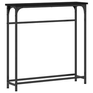 vidaXL Mesa Consola Roble Negro 75 x 19,5 x 75 cm Madera de ingenier&iacute;a