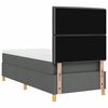 vidaXL Cama Box Spring LED con colch&oacute;n Gris oscuro 80 x 200 cm tela
