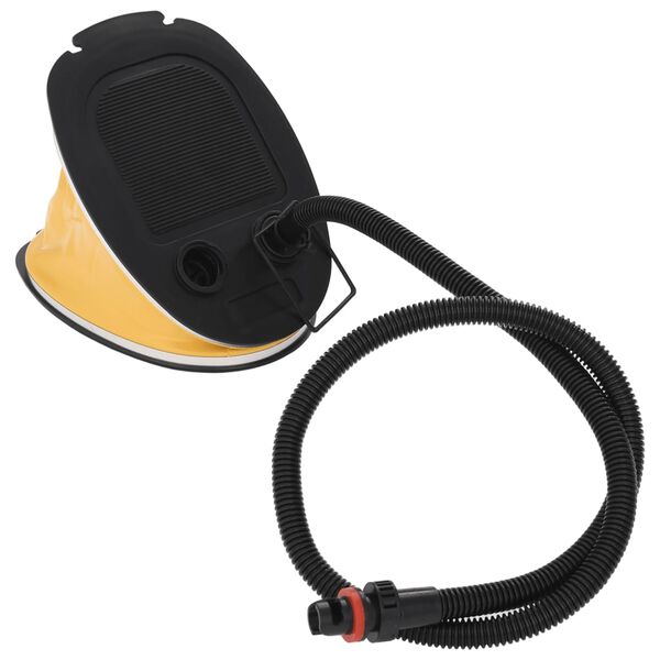 vidaXL Bomba de inflado de pie PP y PE gris y amarilla 26x18 cm