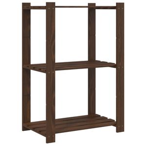 vidaXL Estanter&iacute;a de 3 niveles madera maciza pino marr&oacute;n 60x38x90 cm