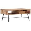 vidaXL Mesa de centro de madera maciza de acacia 88x55x40 cm
