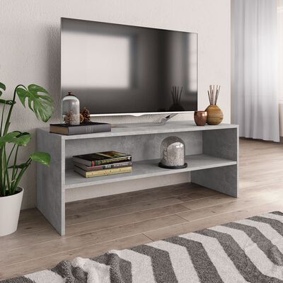 vidaXL Mueble de TV madera contrachapada gris hormigón 100x40x40 cm