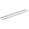 vidaXL Varilla para Armario 2 uds. Plateado 764 x 15 x 29 mm
