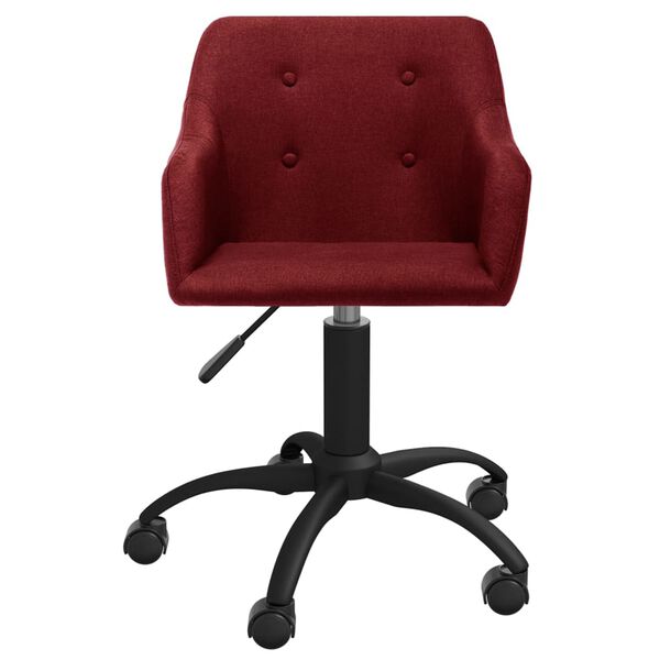 vidaXL Sillas de comedor giratorias 2 unidades tela rojo tinto