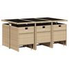 vidaXL Set comedor de jard&iacute;n 11 pzas con cojines rat&aacute;n sint&eacute;tico beige