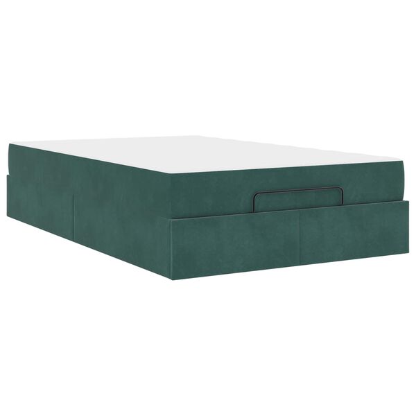 vidaXL Estructura de cama con colch&oacute;n 2 pcs Verde Terciopelo