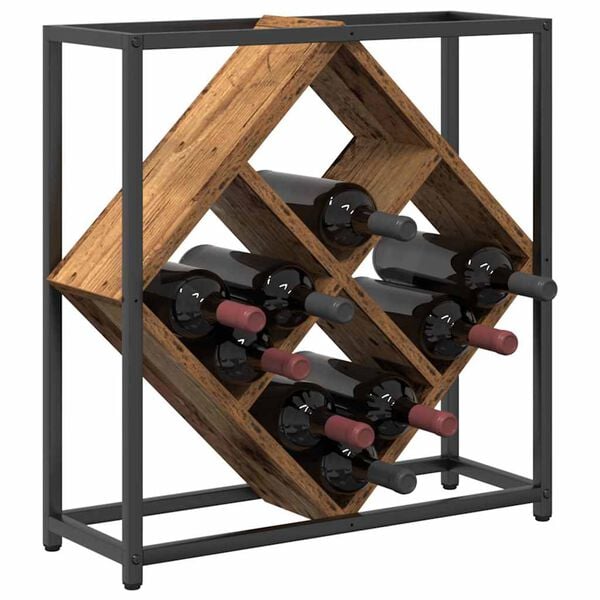 vidaXL Estante de Vino Madera vieja 51 x 18 x 52,5 cm