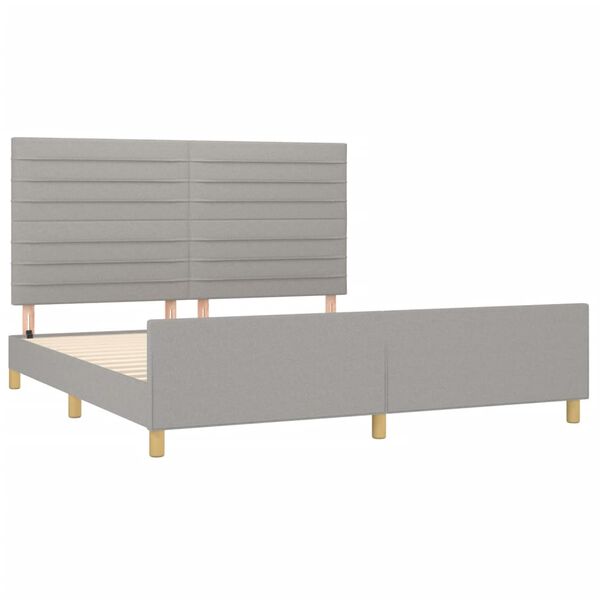 vidaXL Cama sin colch&oacute;n tela gris claro 180x200 cm