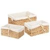 vidaXL Cestas de Almacenamiento 3 pcs Natural 40 x 30 x 18 cm