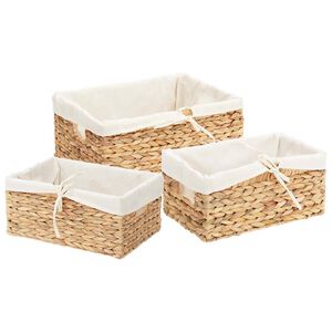 vidaXL Cestas de Almacenamiento 3 pcs Natural 40 x 30 x 18 cm